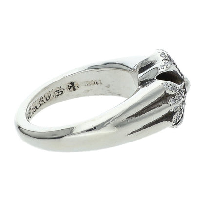 Chrome Hearts CUTOUT CH PLS SML PAVE Diamond Ring Size JP 16