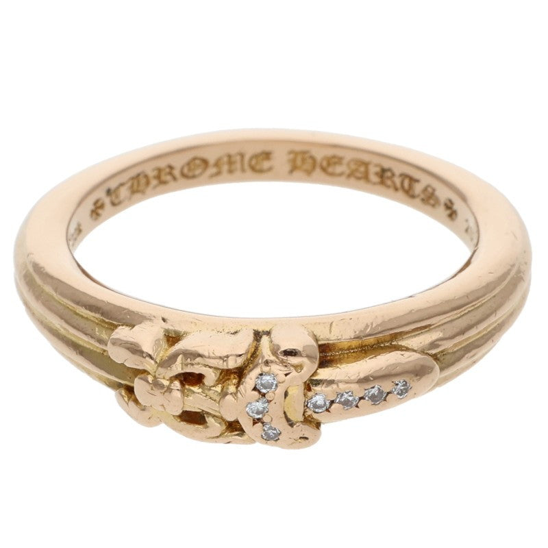 Chrome Hearts 22K BABY CLSC P D Pave Yellow Gold Ring Size JP 15