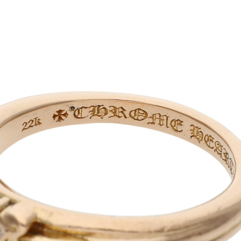Chrome Hearts 22K BABY CLSC P D Pave Yellow Gold Ring Size JP 15