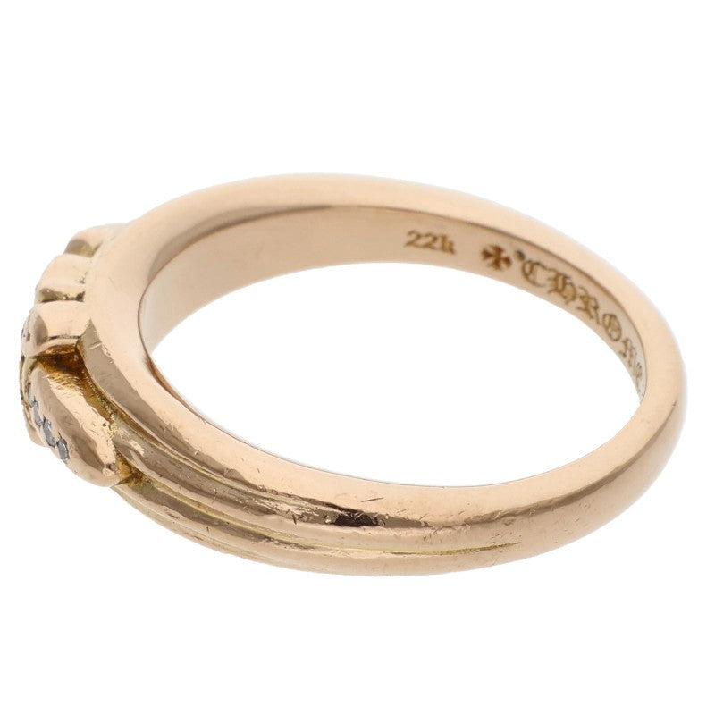 Chrome Hearts 22K BABY CLSC P D Pave Yellow Gold Ring Size JP 15