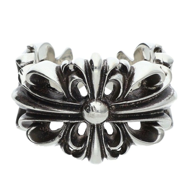 Chrome Hearts DBL FLRL CRS Silver Ring 925 Size JP 18