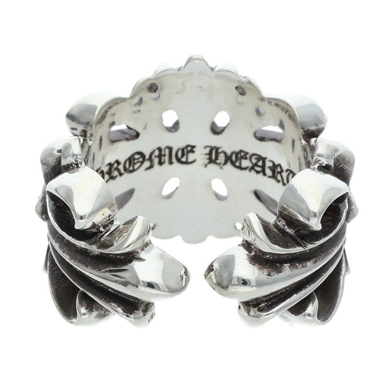 Chrome Hearts DBL FLRL CRS Silver Ring 925 Size JP 18