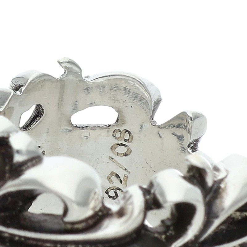 Chrome Hearts DBL FLRL CRS Silver Ring 925 Size JP 18