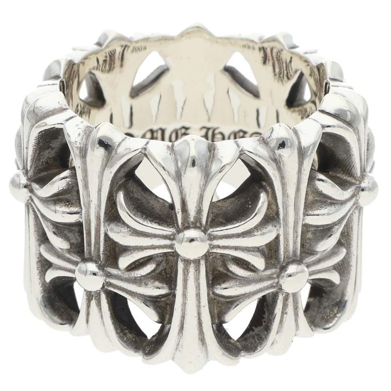 Chrome Hearts Cemetery Cross Sterling Silver Ring Size JP 27