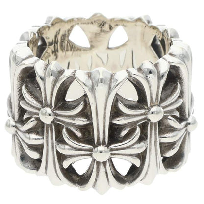 Chrome Hearts Cemetery Cross Sterling Silver Ring Size JP 27