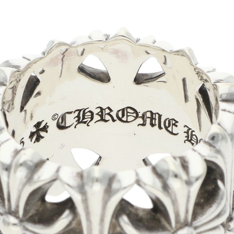 Chrome Hearts Cemetery Cross Sterling Silver Ring Size JP 27