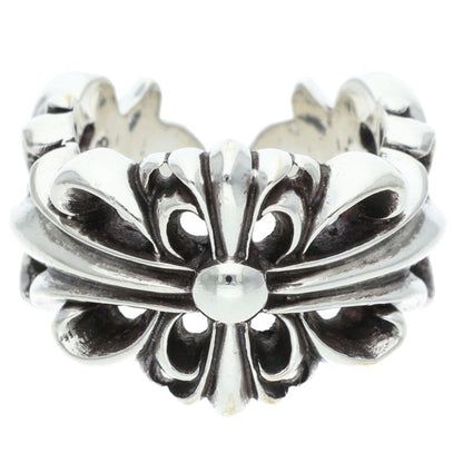 Chrome Hearts DBL FLRL CRS Silver Ring 925 Size JP 18