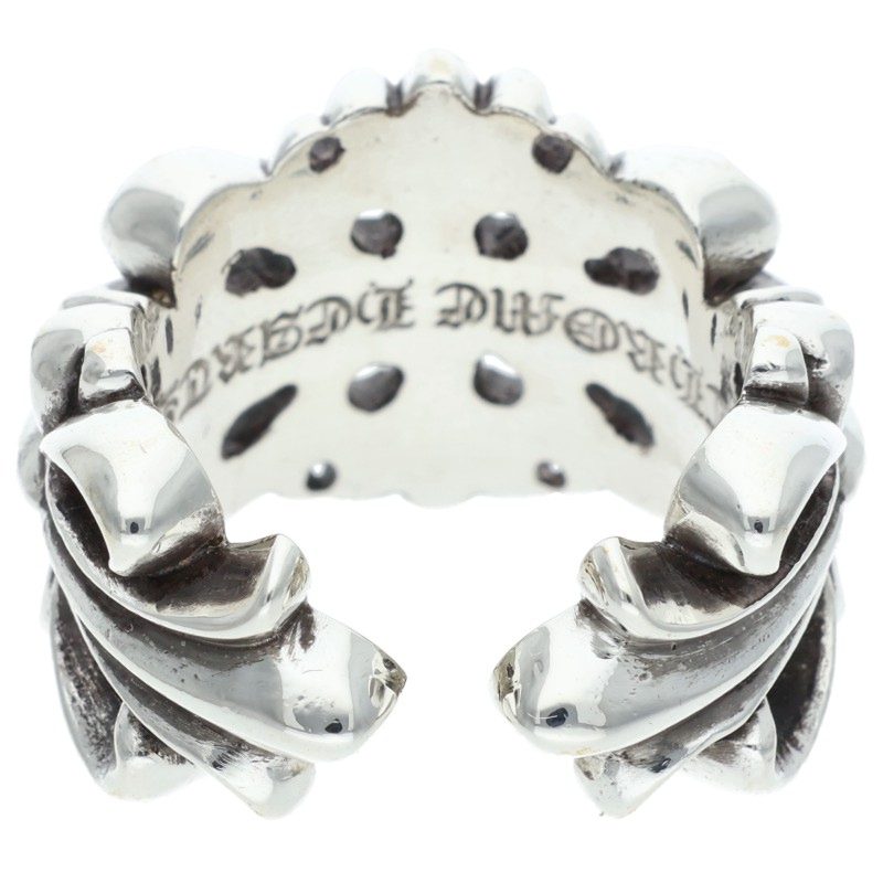 Chrome Hearts DBL FLRL CRS Silver Ring 925 Size JP 18