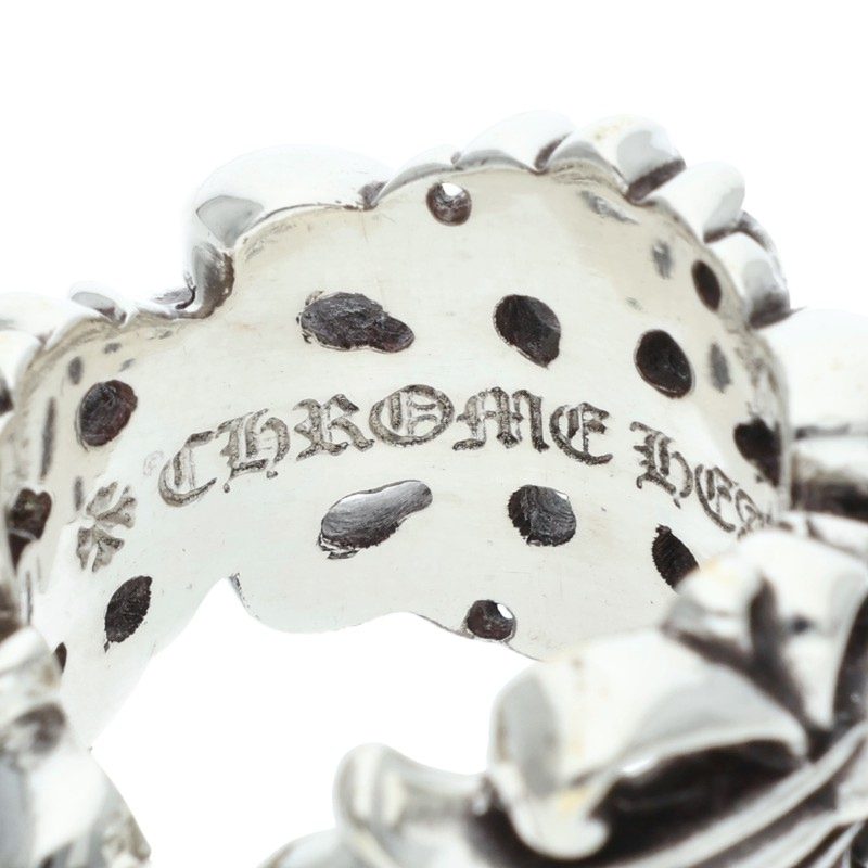 Chrome Hearts DBL FLRL CRS Silver Ring 925 Size JP 18
