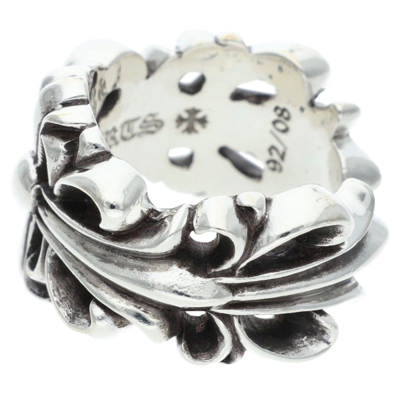 Chrome Hearts DBL FLRL CRS Silver Ring 925 Size JP 18