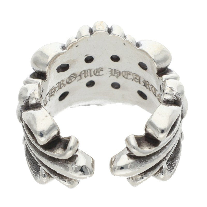 Chrome Hearts DBL FLRL CRS Silver Ring Size JP 10.5