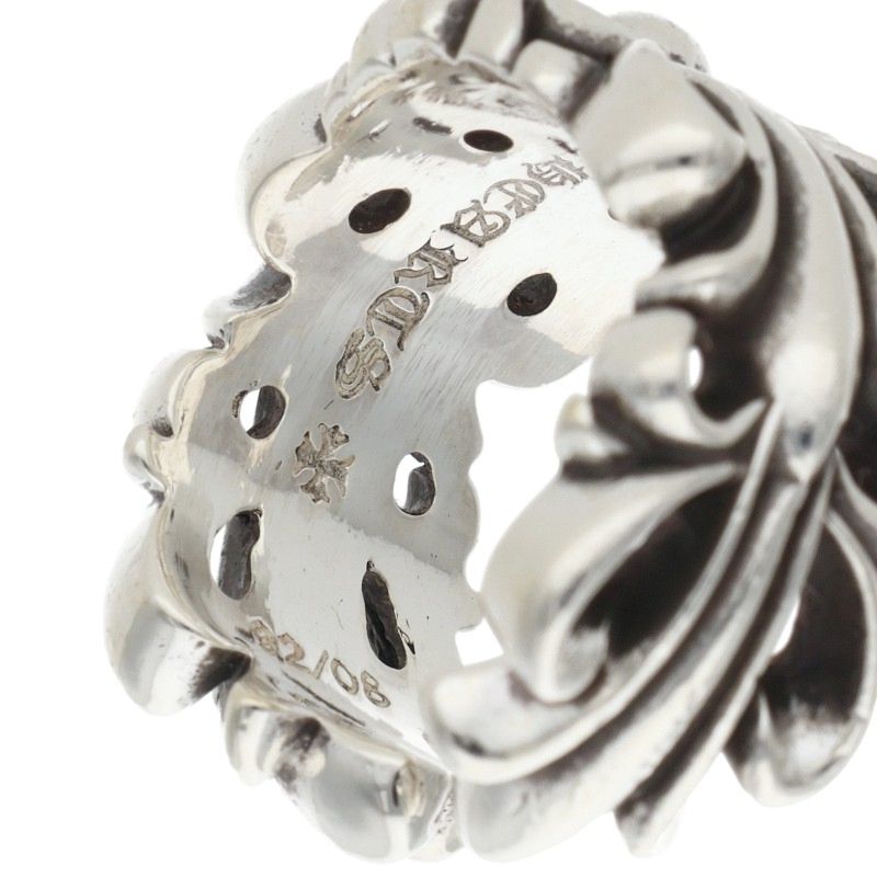 Chrome Hearts DBL FLRL CRS Silver Ring Size JP 10.5