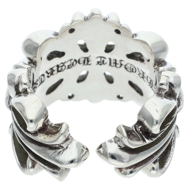Chrome Hearts DBL FLRL CRS Silver Ring Size JP 12.5