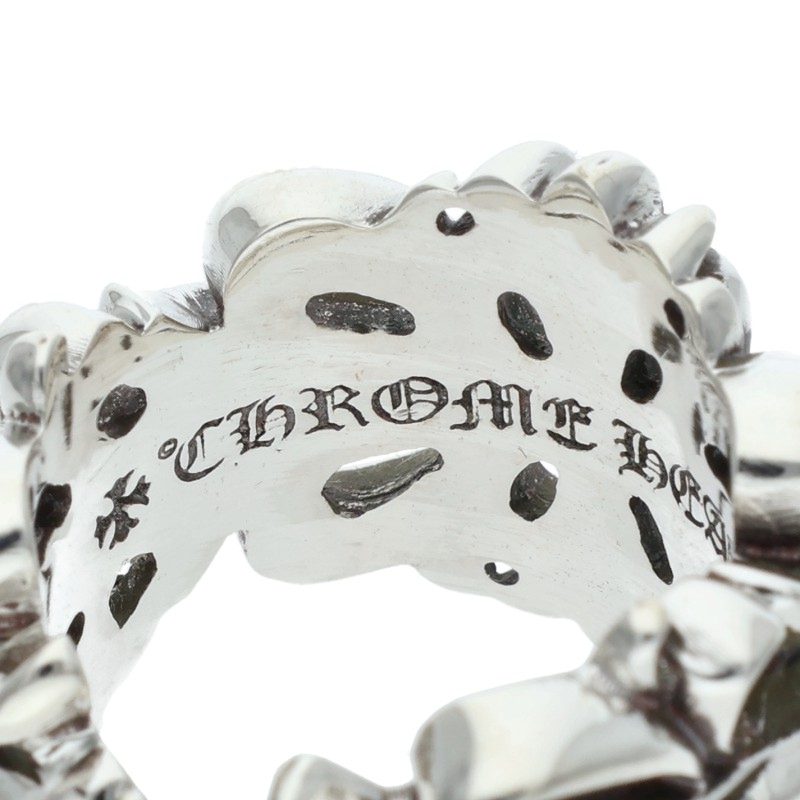 Chrome Hearts DBL FLRL CRS Silver Ring Size JP 12.5