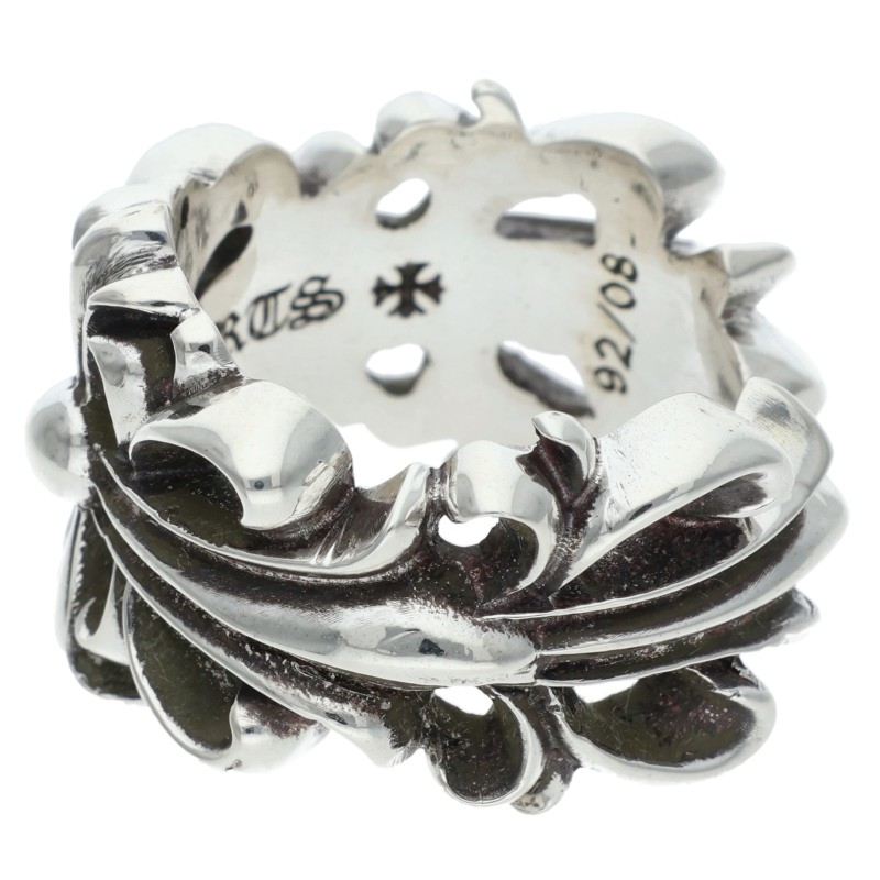 Chrome Hearts DBL FLRL CRS Silver Ring Size JP 12.5