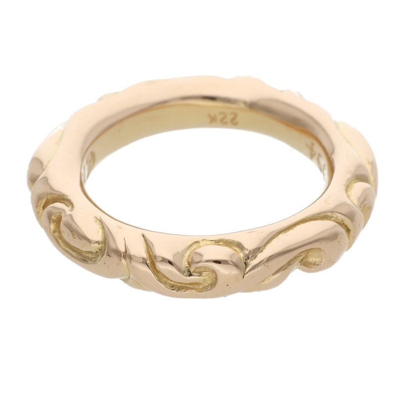 Chrome Hearts 22K Scroll Band Gold Ring Size JP 13