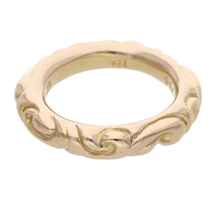 Chrome Hearts 22K Scroll Band Gold Ring Size JP 13