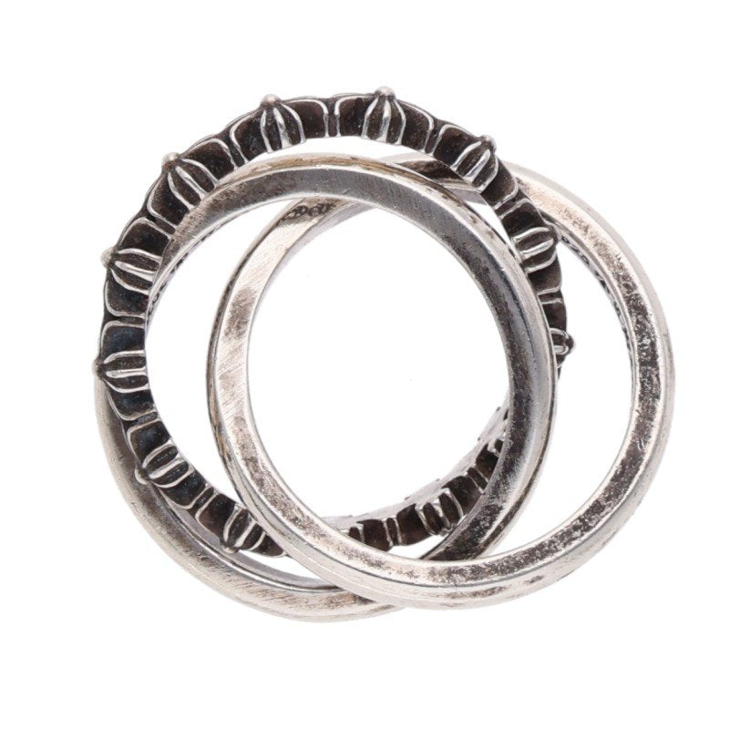 Chrome Hearts TINY E CH PLS BAND TRPL Ring Silver Size JP 8