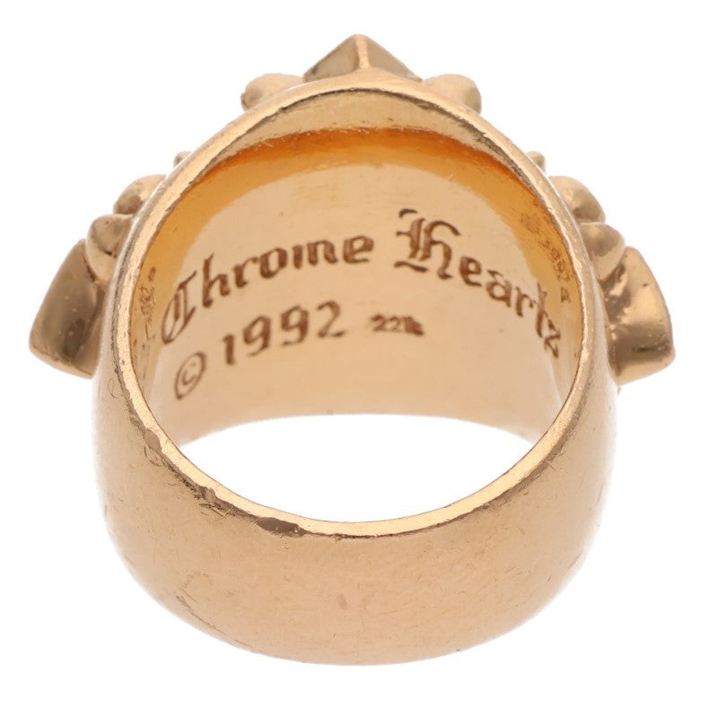 Chrome Hearts 22K Keeper Pave Diamond Ring Size JP 15
