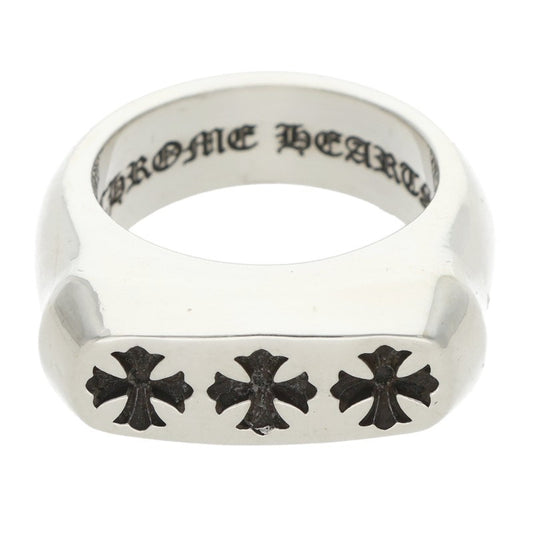 Chrome Hearts LIL PJ 3CH PLS Silver Ring Size JP 11