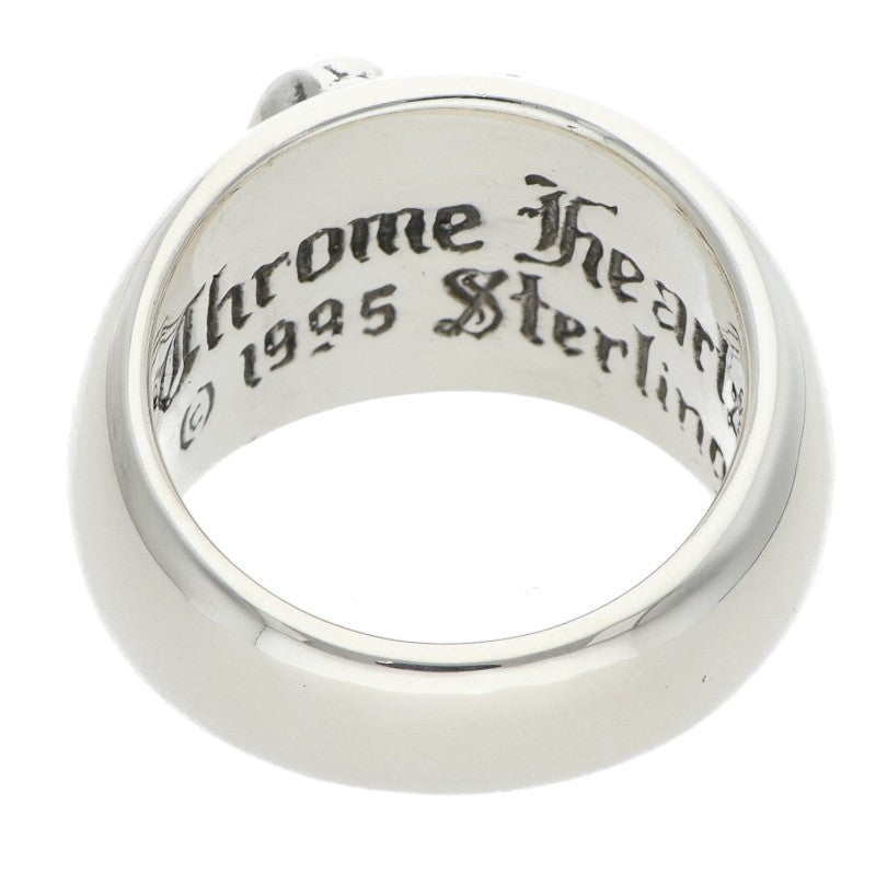 Chrome Hearts Heart In Band Pave Silver Ring Size JP 11