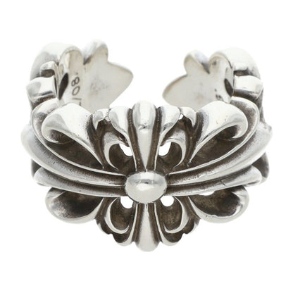 Chrome Hearts DBL FLRL CRS Silver Ring Size JP 14