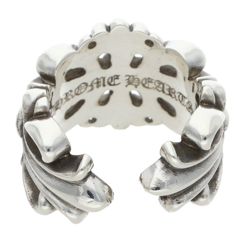 Chrome Hearts DBL FLRL CRS Silver Ring Size JP 14