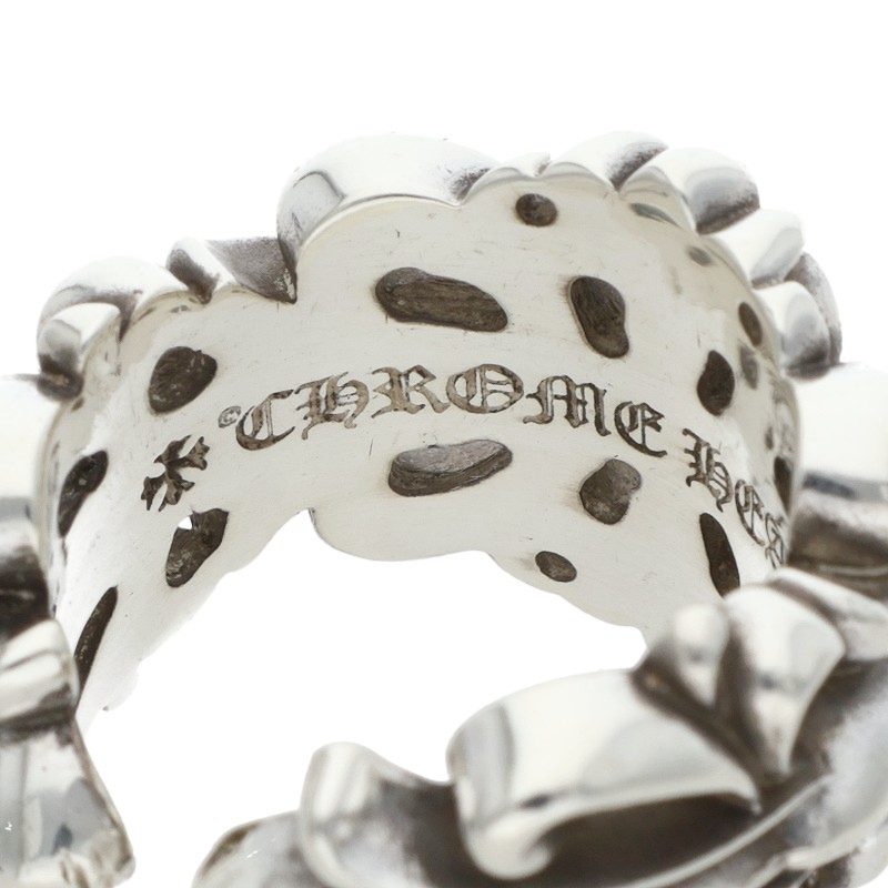 Chrome Hearts DBL FLRL CRS Silver Ring Size JP 14