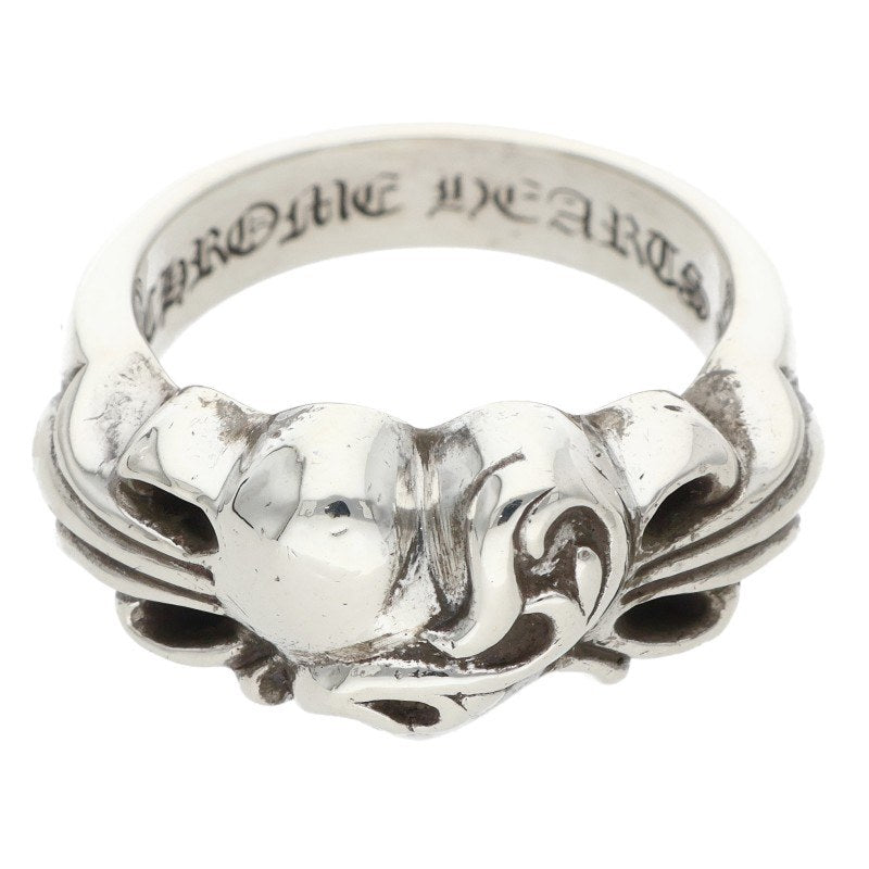 Chrome Hearts FLRL CRS HRT Floral Ring Silver Size JP 16