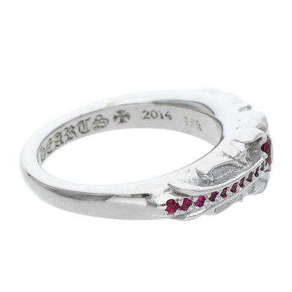Chrome Hearts Baby Classic Floral Cross Ruby Ring Size JP 9
