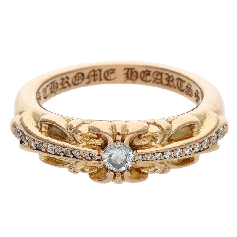 Chrome Hearts 22K Baby Classic Pave Diamond Ring Size JP 11