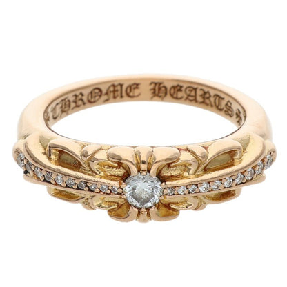 Chrome Hearts 22K Baby Classic Pave Diamond Ring Size JP 11