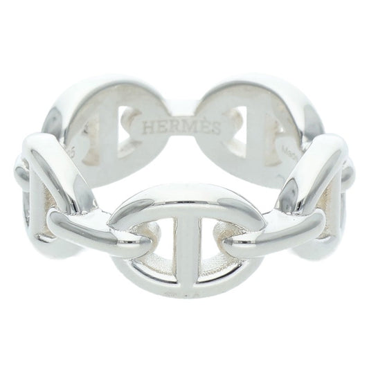 HERMES Chaine d'Ancre Enchainee PM Silver Ring Size JP 8