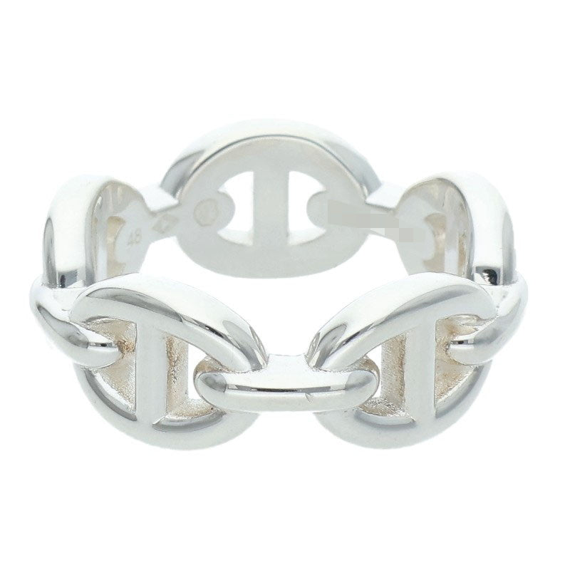 HERMES Chaine d'Ancre Enchainee PM Silver Ring Size JP 8