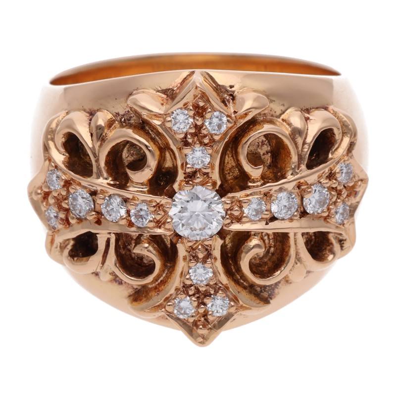 Chrome Hearts 22K Pave Diamond Keeper Ring Size JP 26