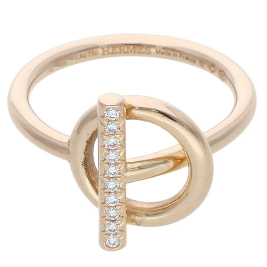 HERMES Echappee PM K18PG Pave Diamond Ring Multi Size JP 12