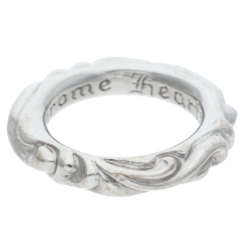 Chrome Hearts 18KWG SCRL BAND Ring White Gold Size JP 11