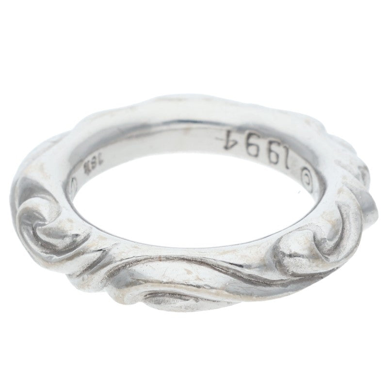 Chrome Hearts 18KWG SCRL BAND Ring White Gold Size JP 11