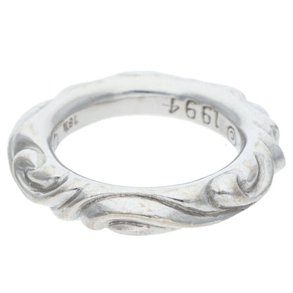 Chrome Hearts 18KWG SCRL BAND Ring White Gold Size JP 11