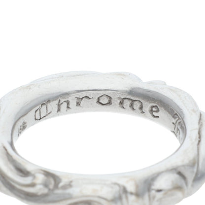 Chrome Hearts 18KWG SCRL BAND Ring White Gold Size JP 11