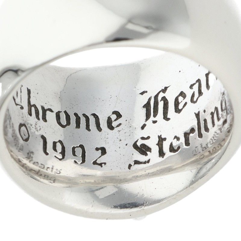 Chrome Hearts FLRL CRS Floral Cross Ring Silver Size JP 11.5