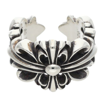 Chrome Hearts DBL FLRL CRS Floral Ring Silver Size JP 24.5
