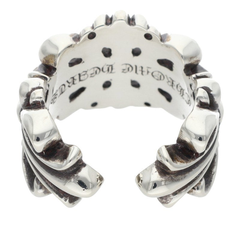 Chrome Hearts DBL FLRL CRS Floral Ring Silver Size JP 24.5