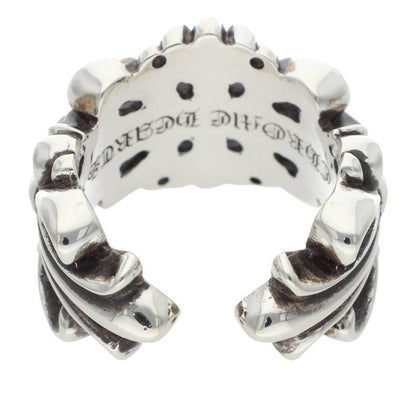 Chrome Hearts DBL FLRL CRS Floral Ring Silver Size JP 24.5
