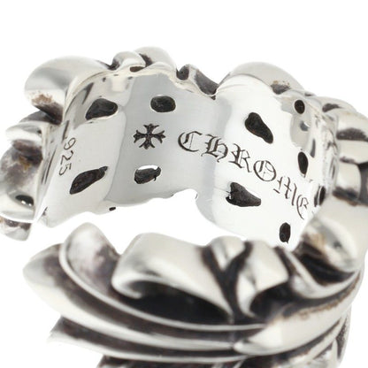 Chrome Hearts DBL FLRL CRS Floral Ring Silver Size JP 24.5