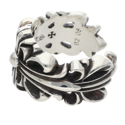 Chrome Hearts DBL FLRL CRS Floral Ring Silver Size JP 24.5