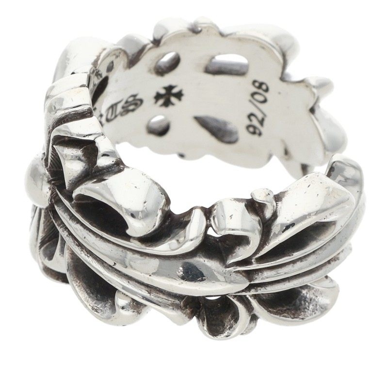 Chrome Hearts DBL FLRL CRS Silver Ring Size JP 13.5