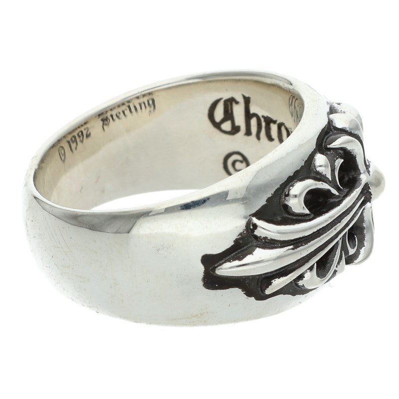Chrome Hearts FLRL CRS Silver Floral Cross Ring Size JP 24
