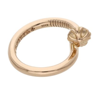 Chrome Hearts 22K Nail Crossball Gold Ring Size JP 17