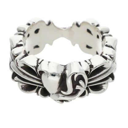 Chrome Hearts DBL FLRL CRS HRT Silver Ring Size JP 21